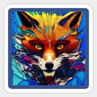 Graphic Novel Comic Book Art Style Red Fox Sticker